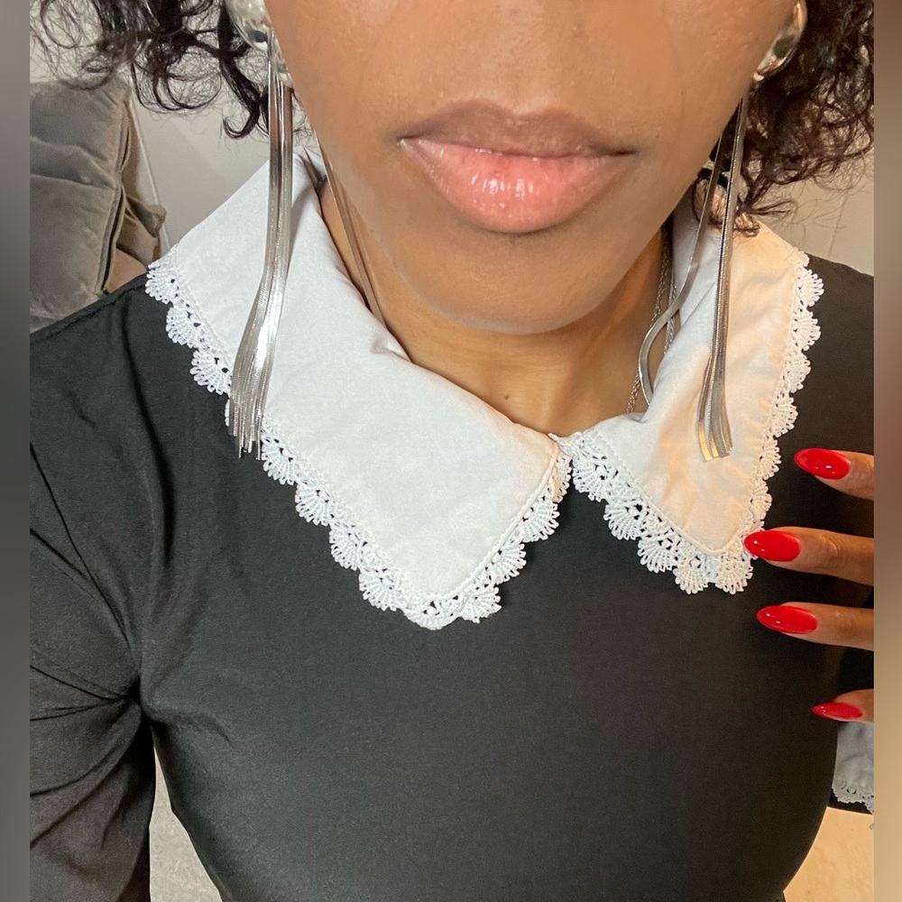 Black A-Line Dress with White Peter Pan Collar